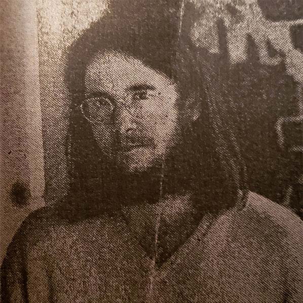 Black and white photo of Jeff Richards, 1972